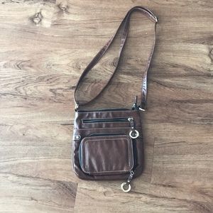 Brown Multi- Zipper Crossbody Bag- Great Condition